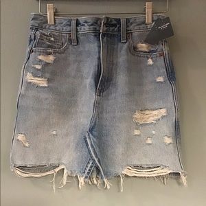 Ripped Denim Skirt